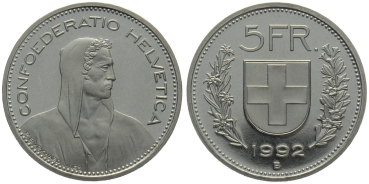 Preview: 5 Franken 1992 B